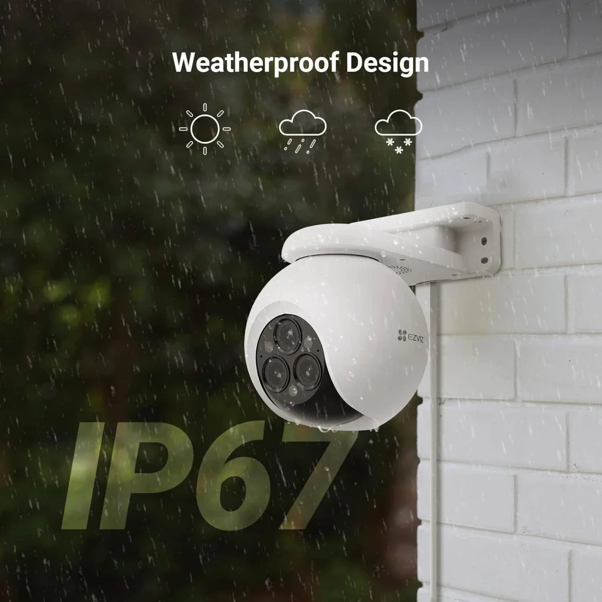 كاميرا منزلية ذكية Wi‑Fi بعدسات ثلاثية Ezviz H80f Multi بدقة 2K+ باللون الأبيض - Image 11