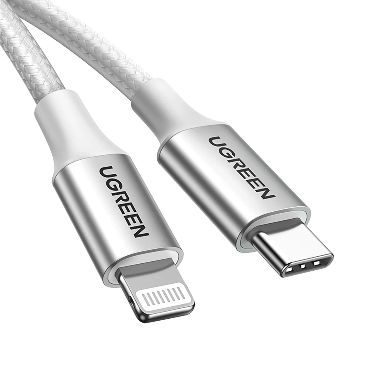 كابل Ugreen US304 70523 من USB-C إلى Lightning معتمد MFi بطول 1 متر فضي - Image 6
