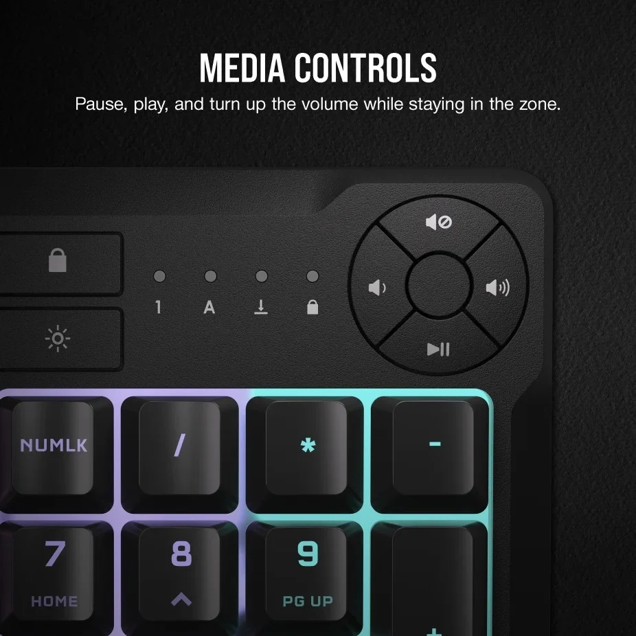 كيبورد ألعاب Corsair K55 CORE RGB أسود - CH-9226C65-NA - Image 2