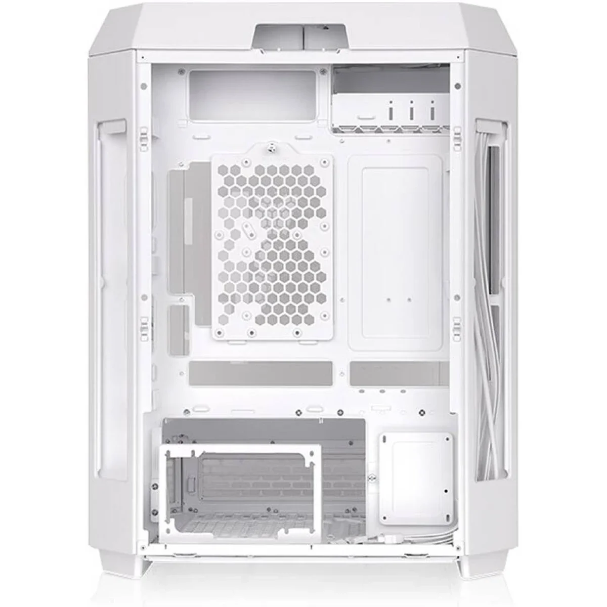 هيكل كمبيوتر Thermaltake The Tower 600 ميد تاور مع 3 ألواح زجاج مقسى ودعم اللوحات الأم ذات الموصلات المخفية - White - Image 4