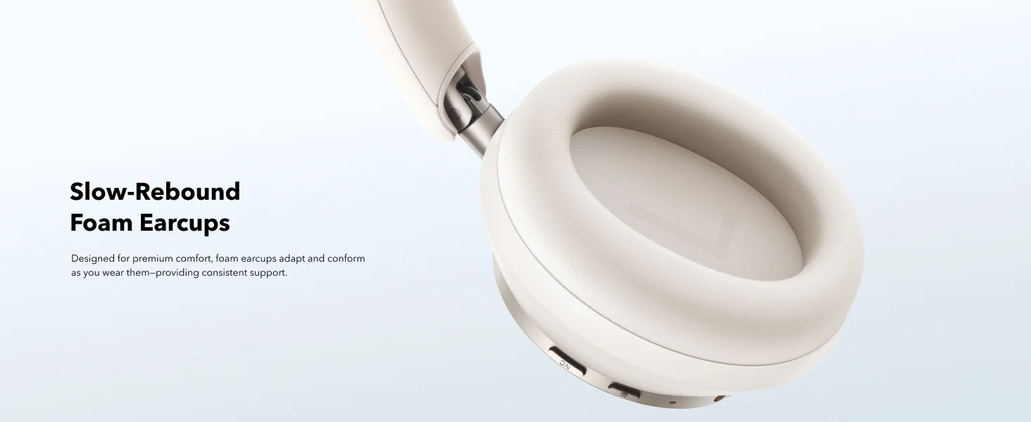 Anker Soundcore Space One Pro Wireless ANC Headphones with Case, 60H Playback - White - Thumbnail 15