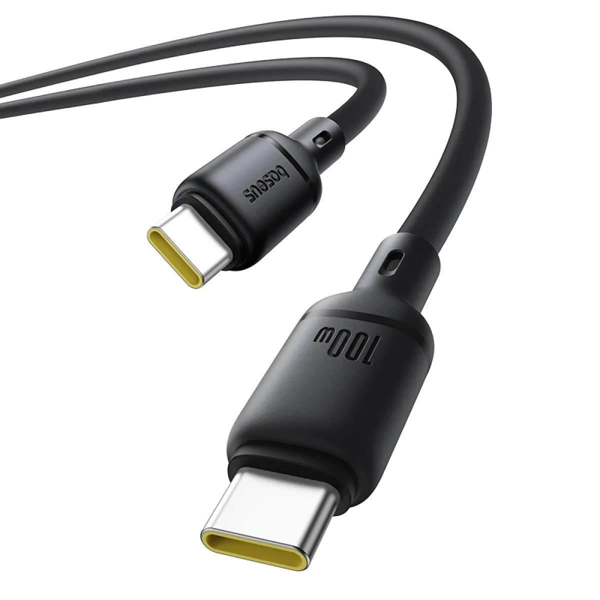 كابل Baseus Silky Series للشحن السريع USB-C إلى USB-C بقدرة 100 واط 1 متر أسود - Image 4