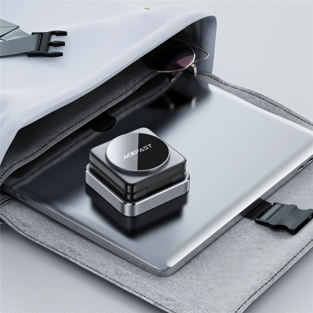 ACEFAST E20 3-in-1 Desktop Wireless Charging Station for Phone, Watch & Earbuds - Gray - Image 4