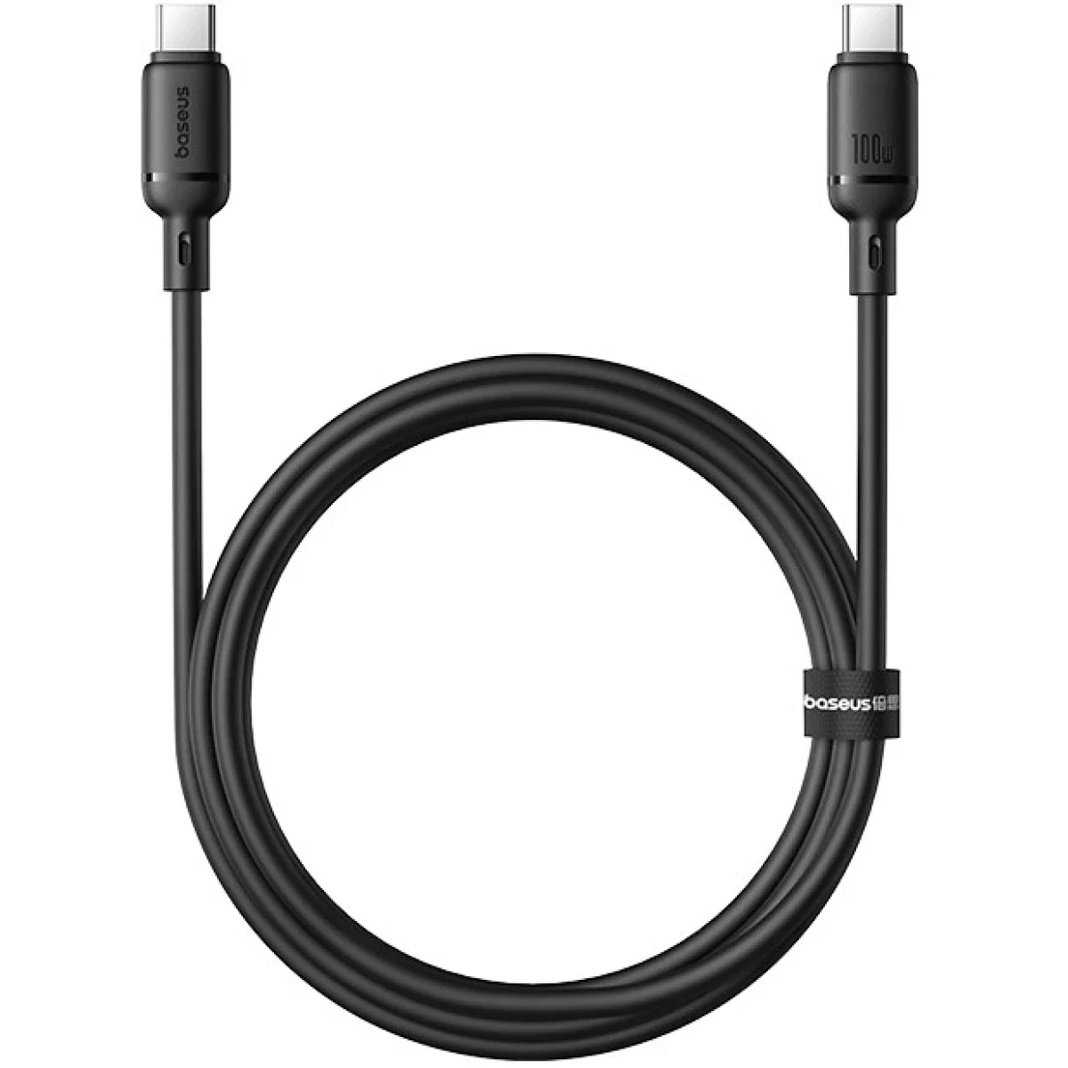 كابل Baseus Silky Series للشحن السريع USB-C إلى USB-C بقدرة 100 واط 1 متر أسود