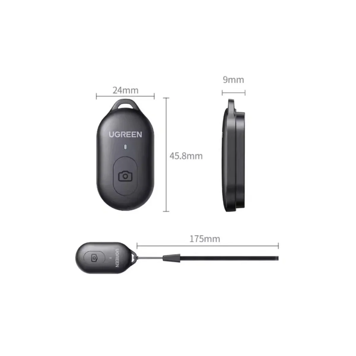 Ugreen LP354 Bluetooth Selfie Remote, Black - Image 2