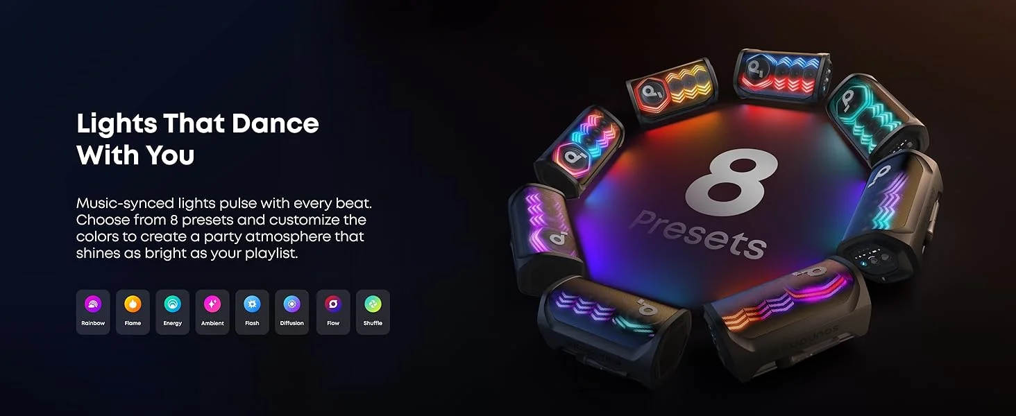 Anker Soundcore Rave 3S AI Party Speaker with 2 Wireless Microphones, 200W, Bluetooth, Black - Thumbnail 7
