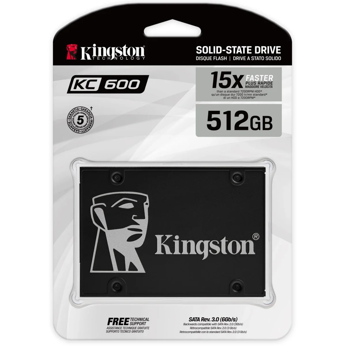 Kingston KC600 512GB SATA III 2.5-Inch Solid State Drive SSD - Image 1
