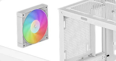 هيكل كمبيوتر DeepCool CH360 Digital Micro-ATX بتدفق هواء عالي مع مراوح ARGB وشاشة عرض حالة مزدوجة - White - Image 15