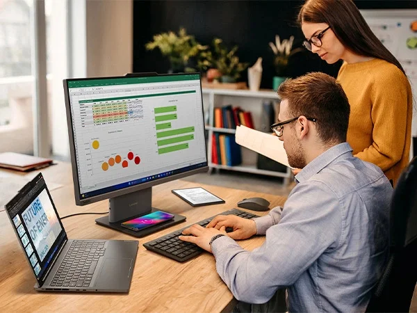 كمبيوتر الكل في واحد Lenovo ThinkCentre Neo 50a 27 Gen 5 بمعالج Intel Core 5 210H، رام 16GB، SSD 512GB، شاشة 27 إنش FHD، Luna Grey - Image 14