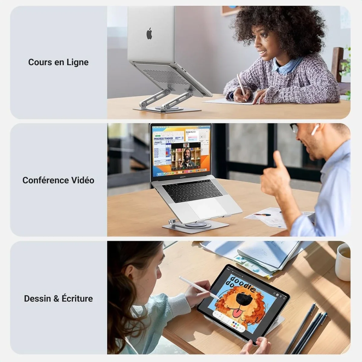 Ugreen 45418 360° Rotating Dual-Axis Ergonomic Laptop Stand - Image 8