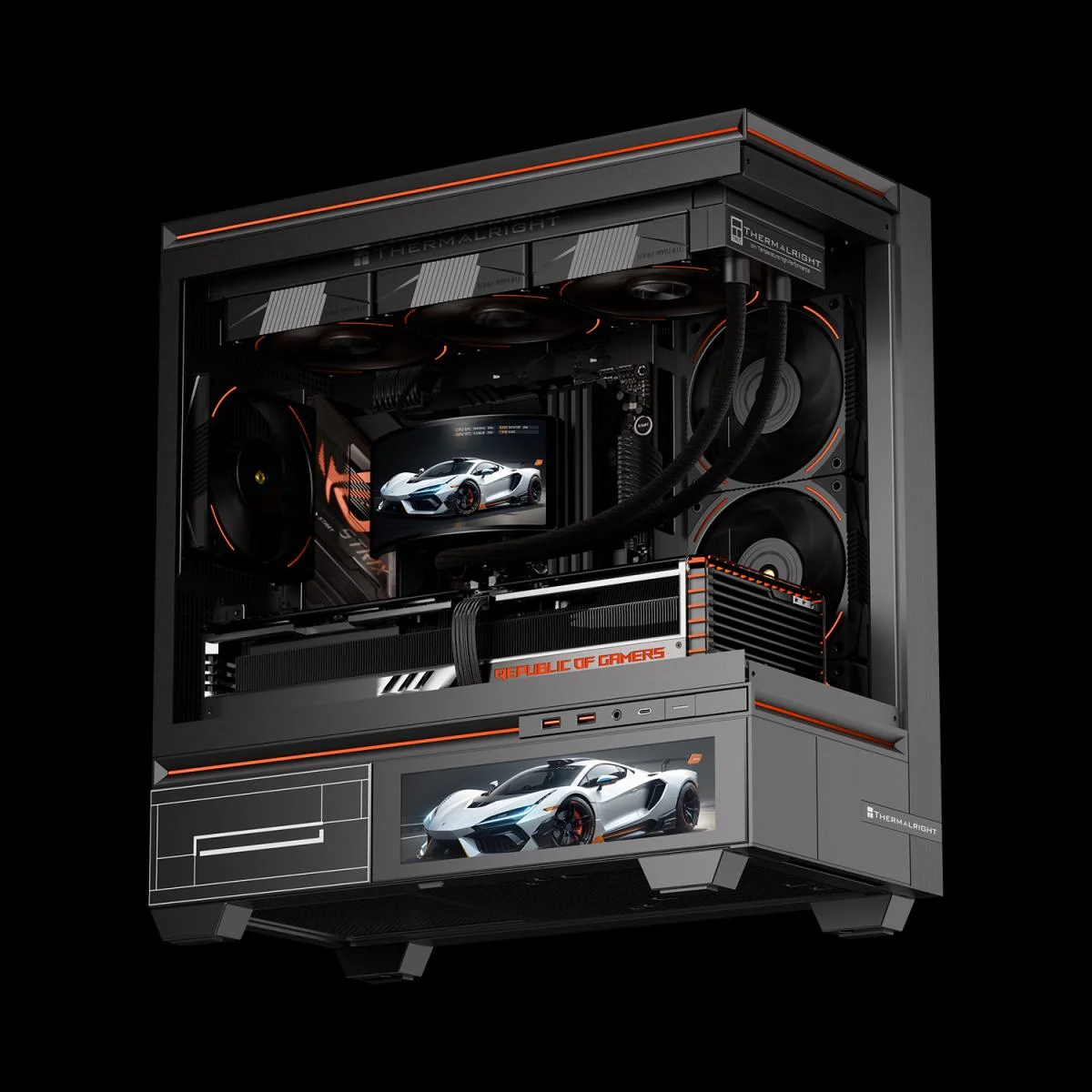 Thermalright Rainbow Vision 360 Turbo ARGB Black AIO CPU Liquid Cooler with 6.67-Inch OLED 60Hz Display TL-K12-X28-R9 - Thumbnail 3