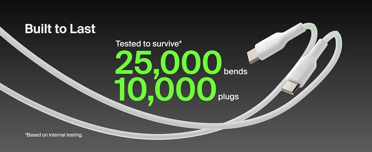 كابل Belkin CAB003BT1MWH BoostCharge USB-C إلى USB-C للشحن السريع 1 متر أبيض - Thumbnail 12