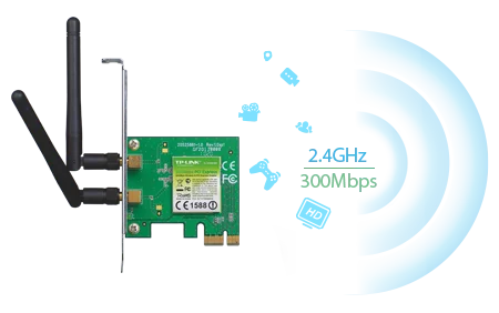 محول لاسلكي TP-LINK TL-WN881ND بسرعة 300Mbps PCI Express - Thumbnail 2