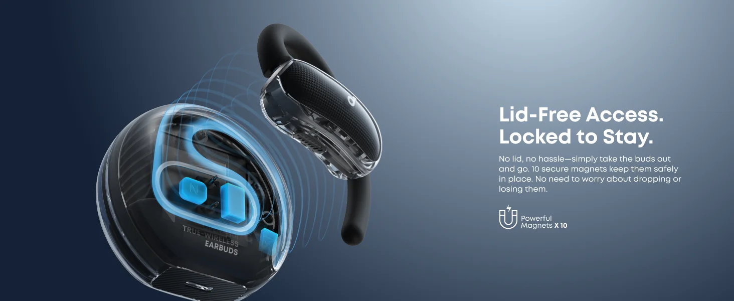 سماعات مفتوحة الأذن Anker Soundcore V40i بتقنية Bluetooth 5.4 ووقت تشغيل 21 ساعة - أسود - Image 12