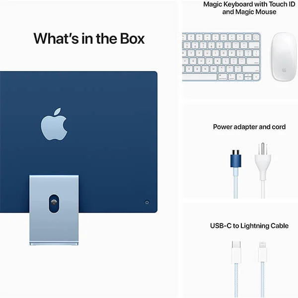 Apple iMac 24-inch (2021) M1 8-Core CPU 7-Core GPU 8GB RAM 256GB SSD Blue - Image 4