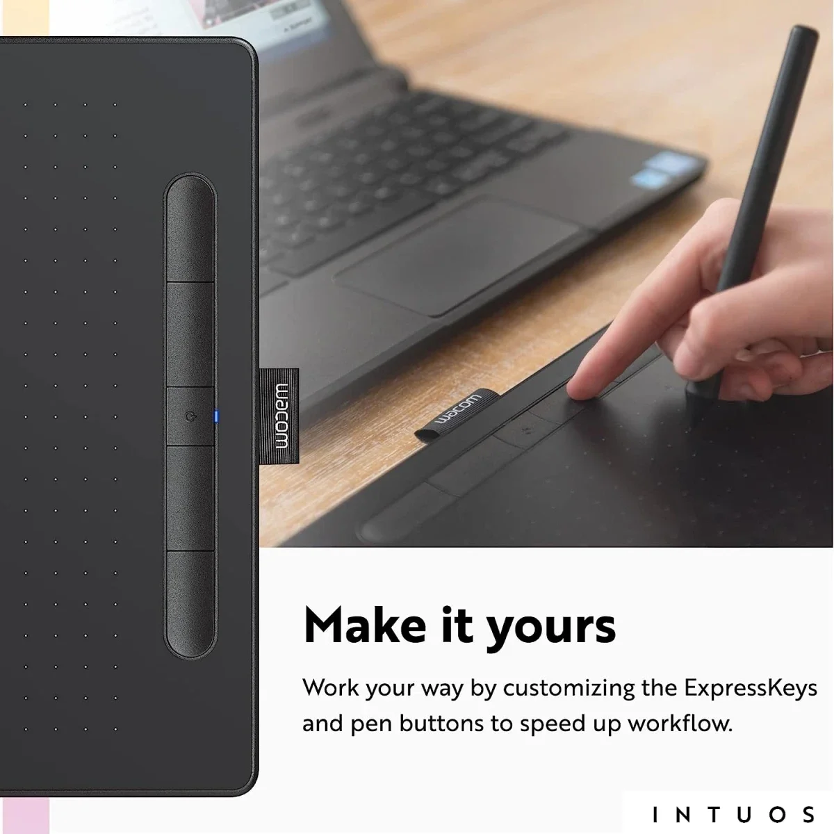 لوح رسم جرافيك Wacom Intuos Medium Bluetooth CTL-6100WLE - فستقي - Thumbnail 4