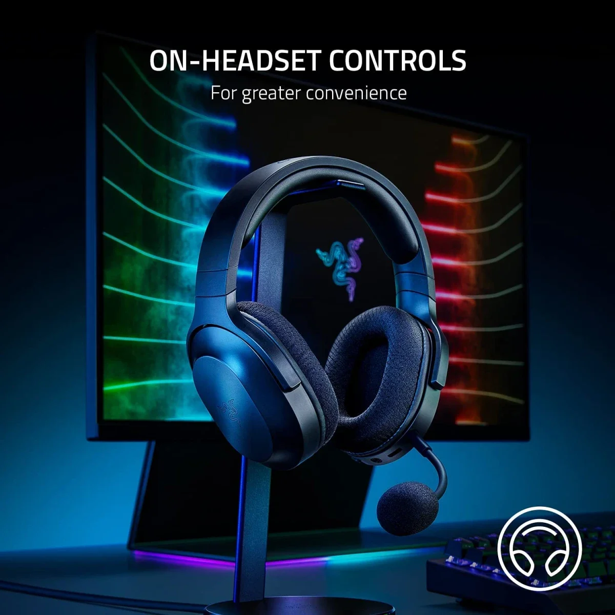 Razer Barracuda X Wireless Gaming & Mobile Headset with Bluetooth, 40mm Drivers, Detachable Mic, 50-Hour Battery - Black - Thumbnail 3