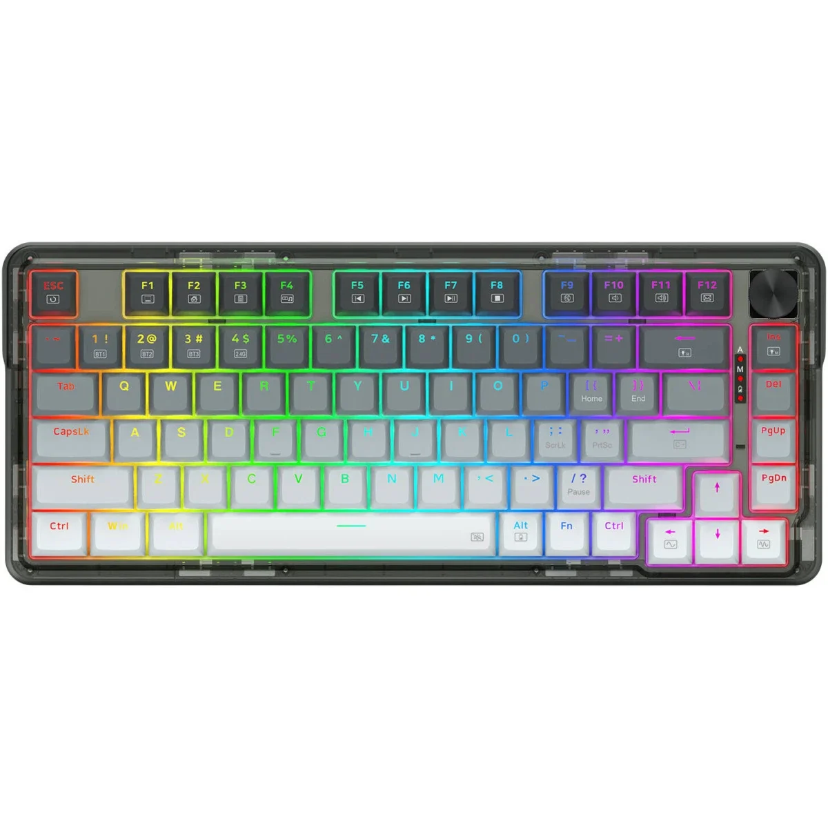 كيبورد ألعاب ميكانيكي Redragon K673GG PRO لاسلكي RGB بنسبة 75%، 81 مفتاح، سويتش أحمر - Thumbnail 6
