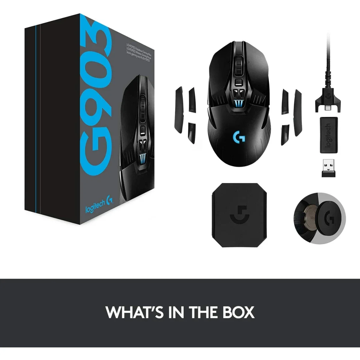 Logitech G903 LIGHTSPEED Wireless Gaming Mouse, HERO 25K, 25,600 DPI, Black - Thumbnail 7