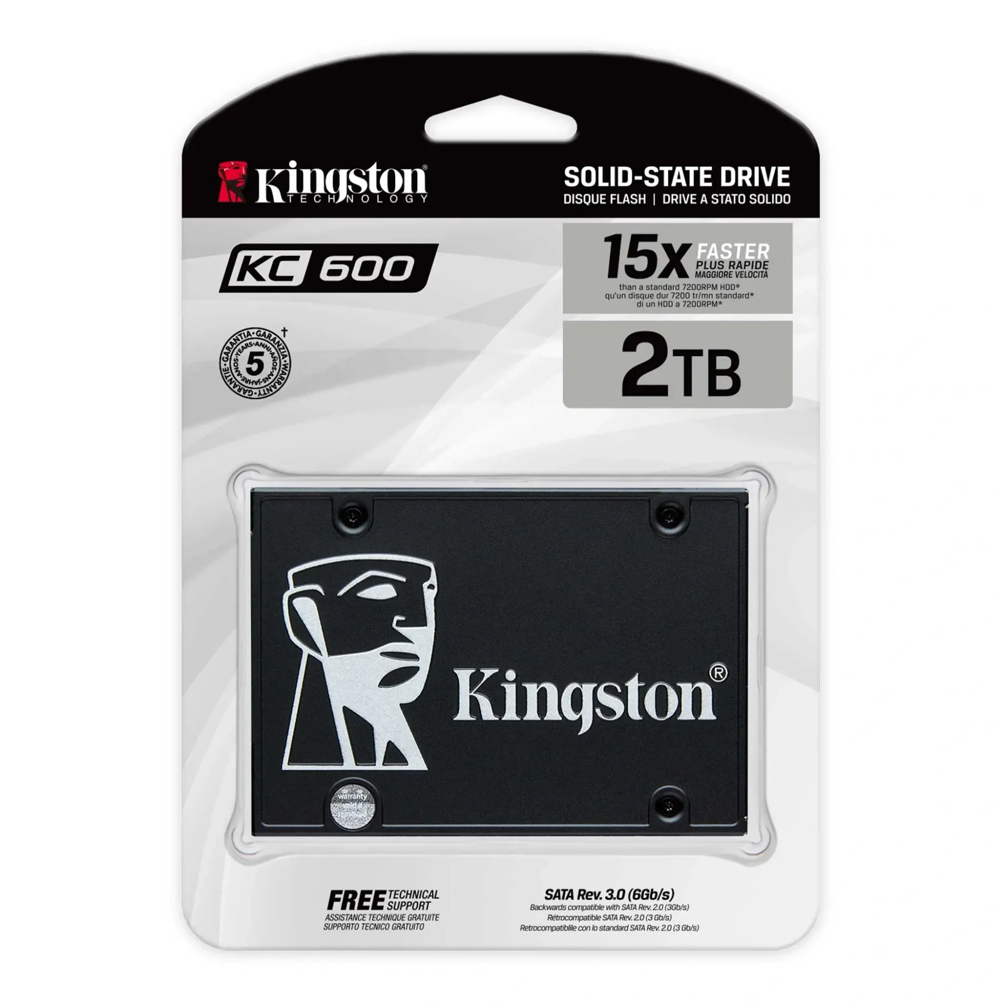 قرص SSD Kingston KC600 بسعة 2TB وواجهة SATA III مقاس 2.5 إنش