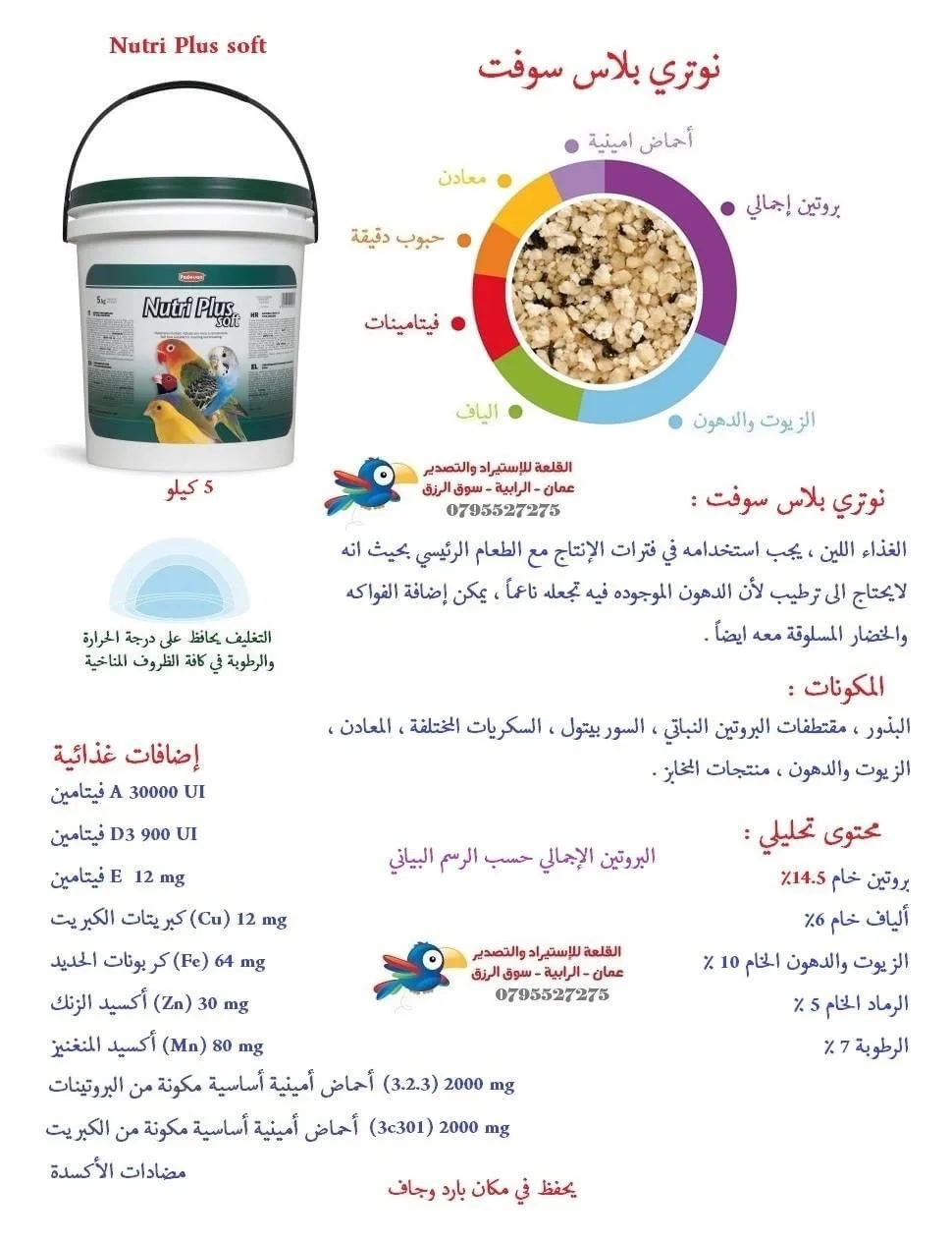 غذاء بيض طري للطيور Nutri Plus أبيض 1 كغم للطيور آكلة الحبوب - Image 3
