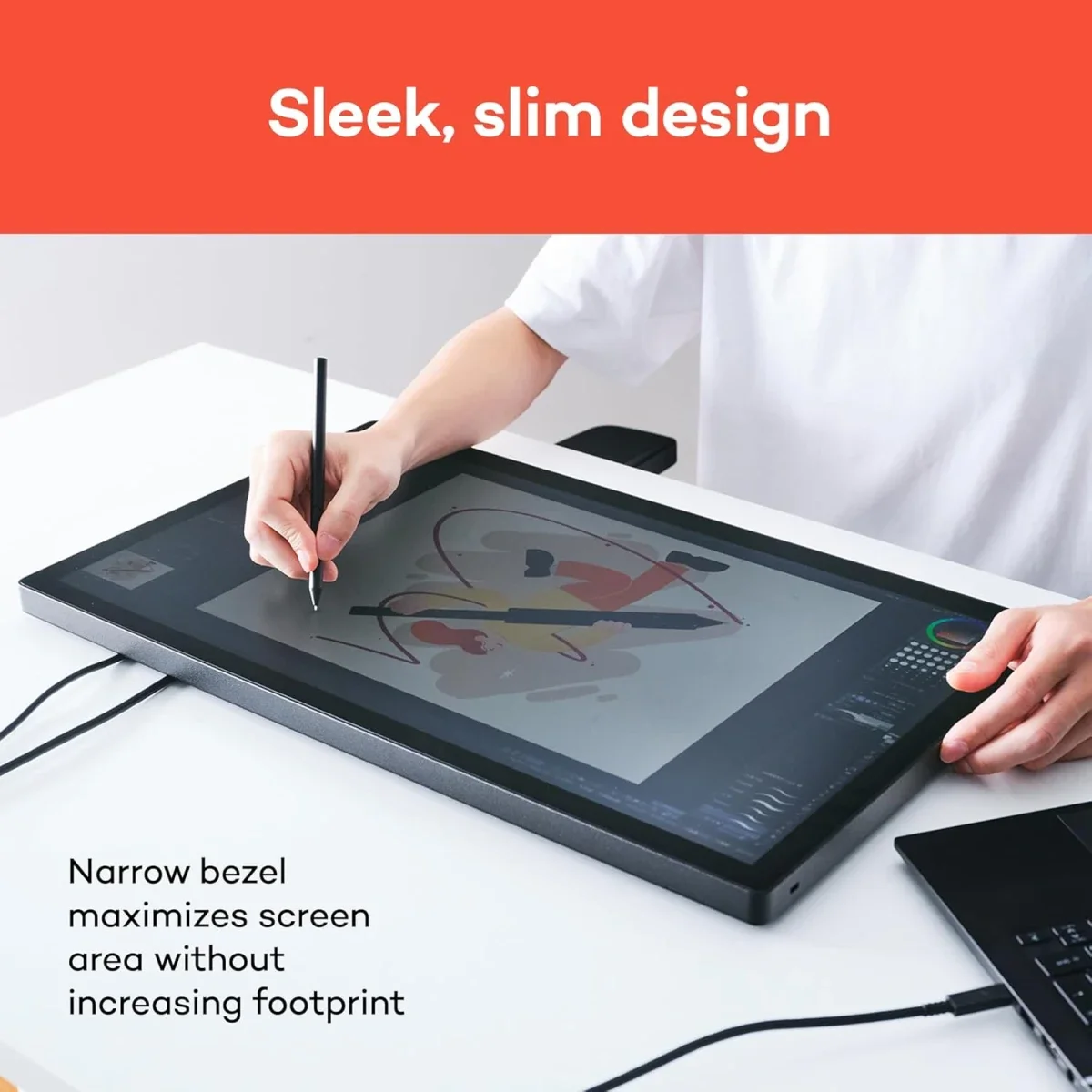 شاشة رسم Wacom Cintiq 24 مقاس 23.8 إنش مع حامل، دقة 1920x1080، DTK246K0B - Thumbnail 7