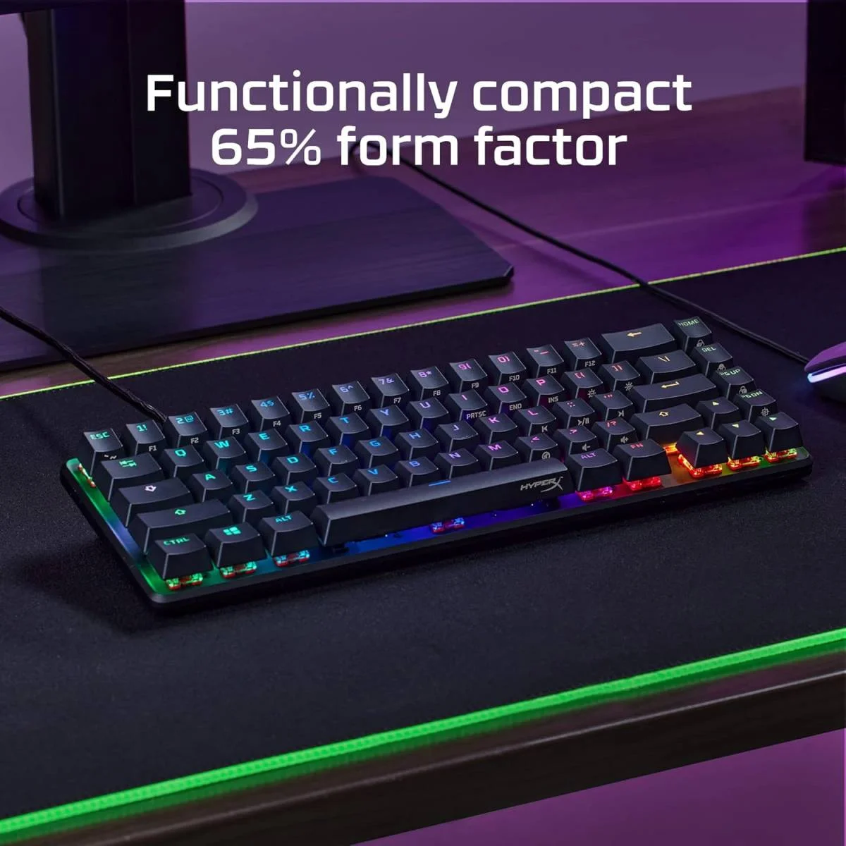 كيبورد ألعاب HyperX Alloy Origins 65 ميكانيكي 65% سويتشات Red خطية RGB أسود - Image 3