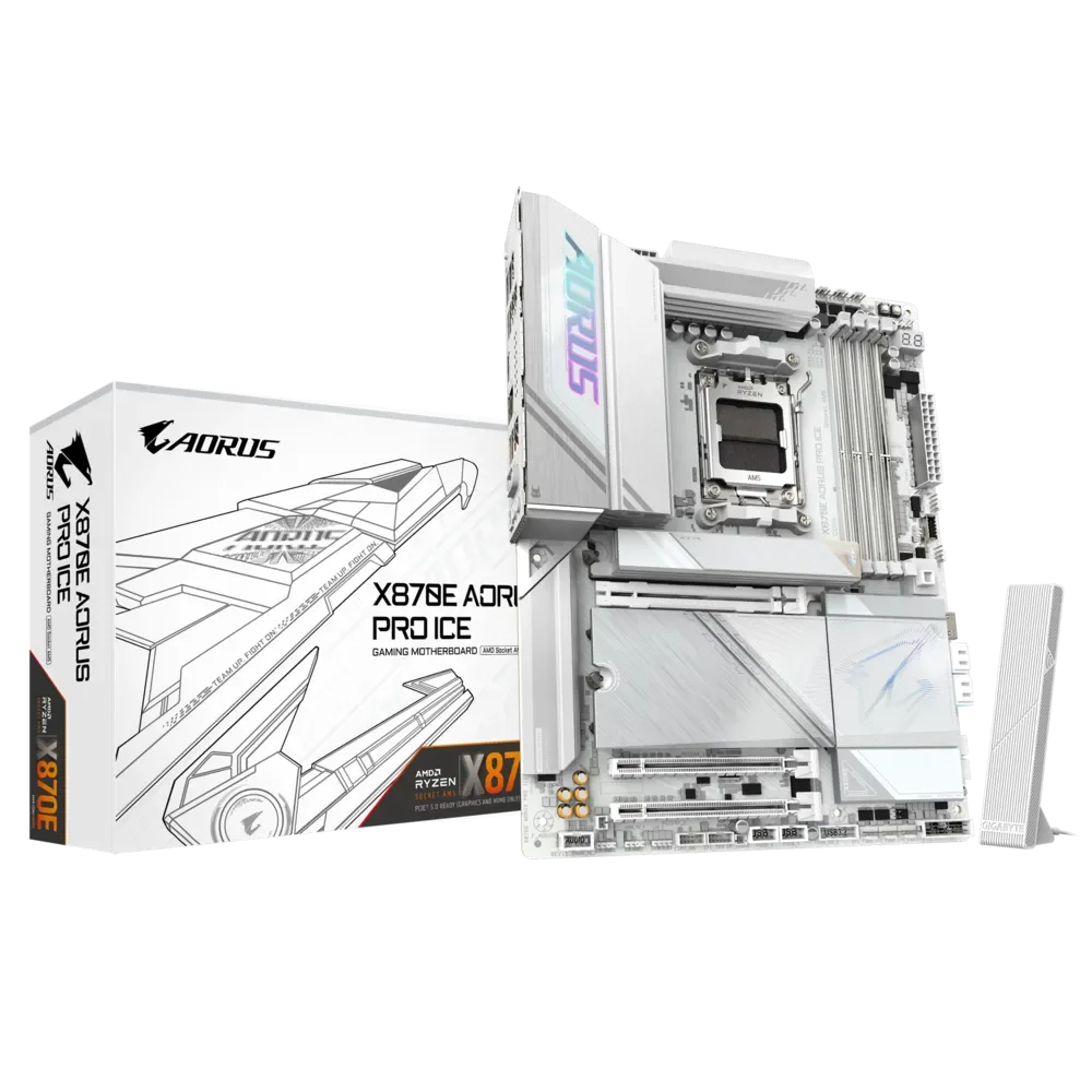 لوحة كمبيوتر GIGABYTE X870E AORUS PRO ICE Wi‑Fi 7 Bluetooth DDR5 - Image 1