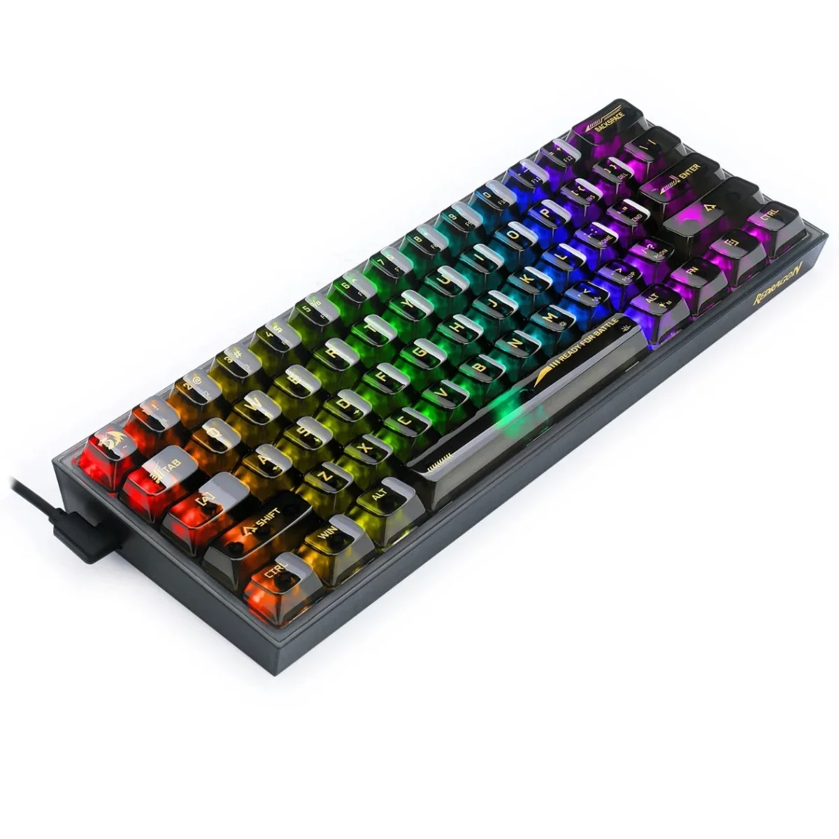 كيبورد ألعاب Redragon K617CTB-RGB ميكانيكي سلكي RGB بنسبة 60%، 61 مفتاح - أسود - Thumbnail 3