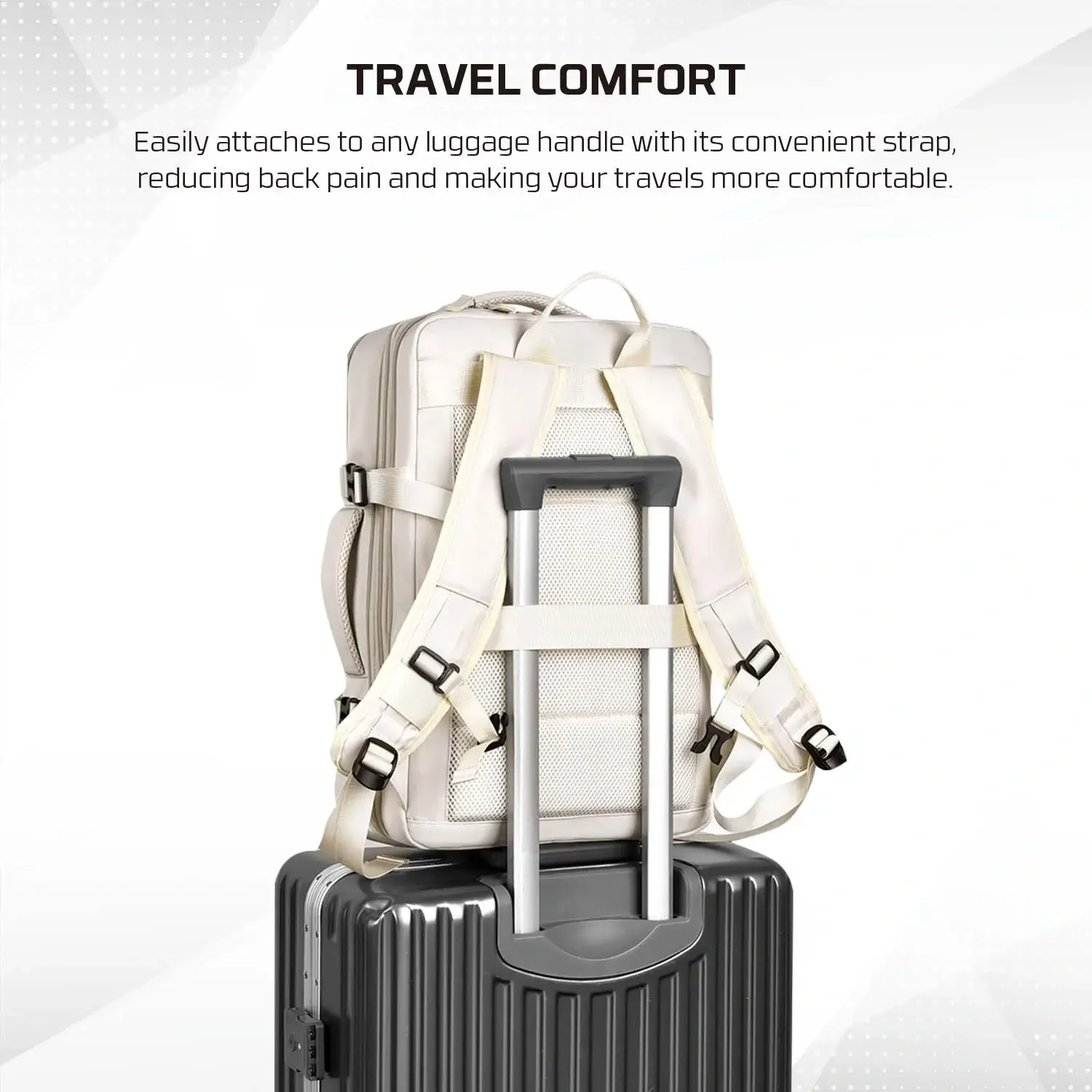 حقيبة ظهر قابلة للتوسعة للسفر Fantech Voyager - رمادي - Image 4