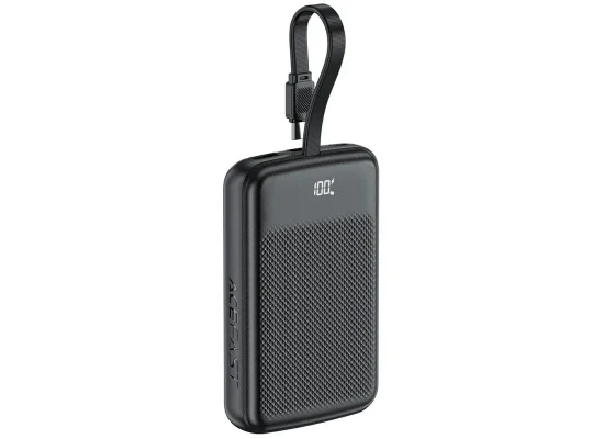 باور بانك ACEFAST M13 بسعة 10000 مللي أمبير وقدرة 22.5 واط مع شحن PD سريع وكابل USB-C مدمج - أسود - Image 8