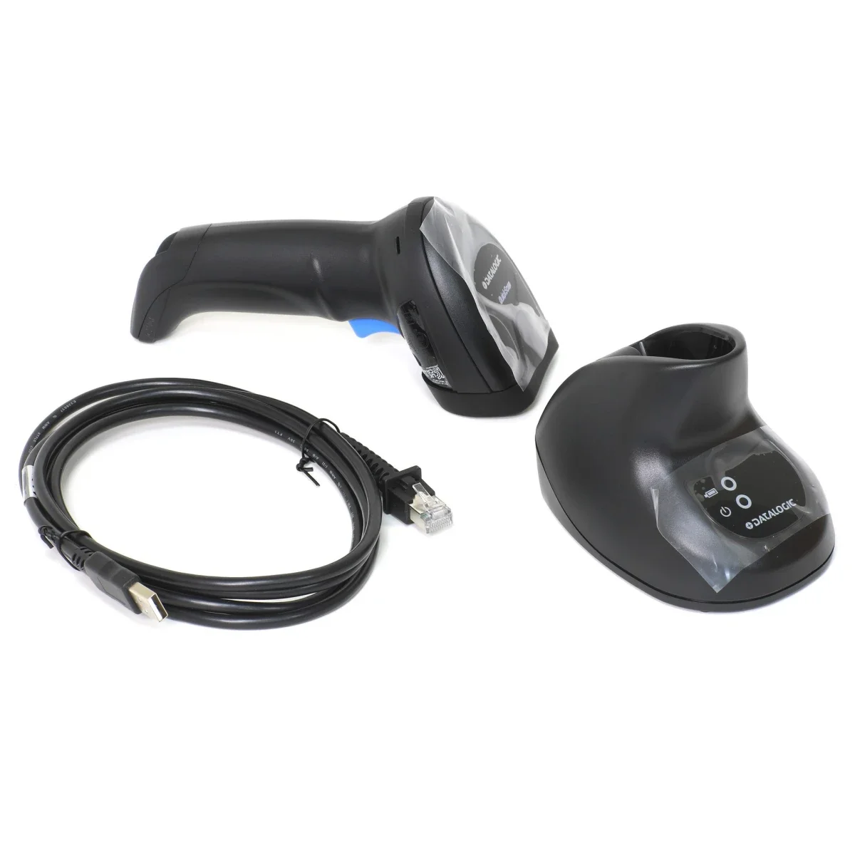 ماسح باركود Datalogic QuickScan QBT2500 بتقنية Bluetooth ثنائي الأبعاد مع قاعدة شحن، أسود - Thumbnail 3
