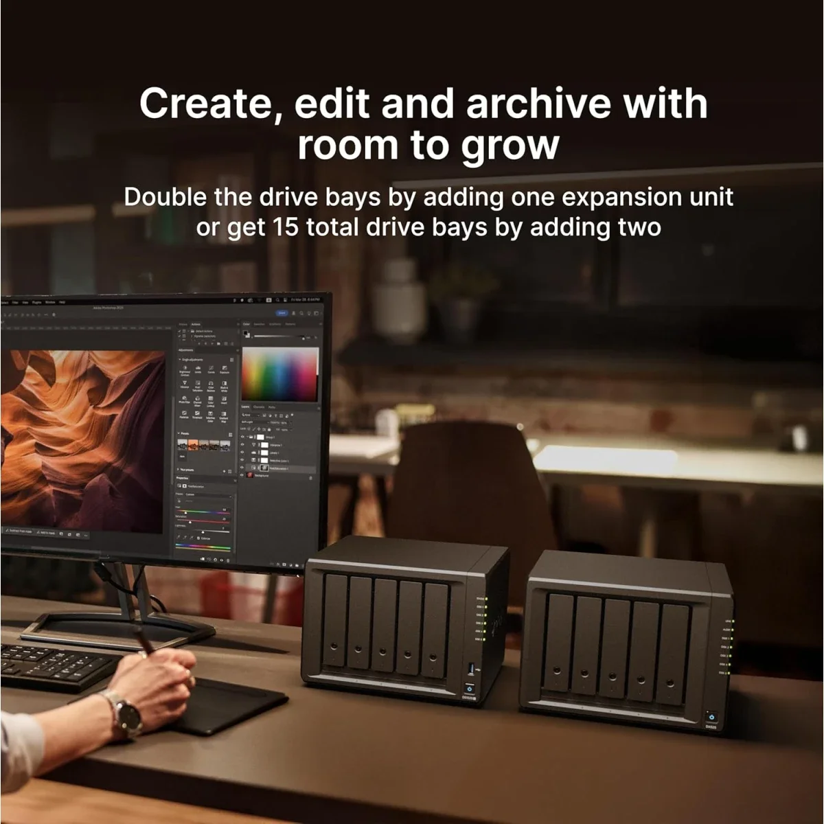 خادم NAS بدون أقراص Synology DiskStation DS1525neo+ بخمس فتحات، معالج AMD Ryzen V1500B ثماني النواة وذاكرة DDR4 بسعة 4GB - Image 5
