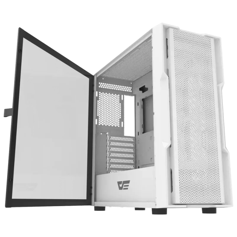 DarkFlash DK431 E-ATX PC Case – White – 4 Pre-installed ARGB Fans - Thumbnail 7