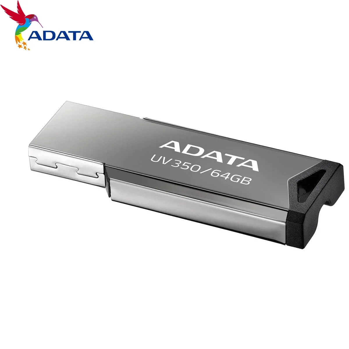 فلاش USB ADATA UV350 بسعة 64GB وواجهة USB 3.1 - فضي