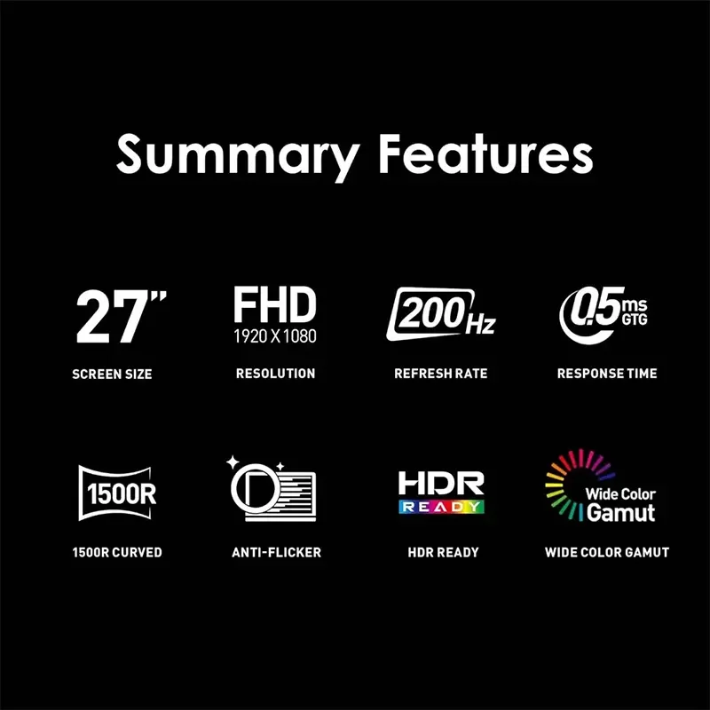 شاشة ألعاب MSI 27 إنش FHD منحنية 1500R، 200 هرتز، 0.5 مللي ثانية Rapid VA، HDR Ready، AMD FreeSync – MAG 276CF E20 - Thumbnail 6