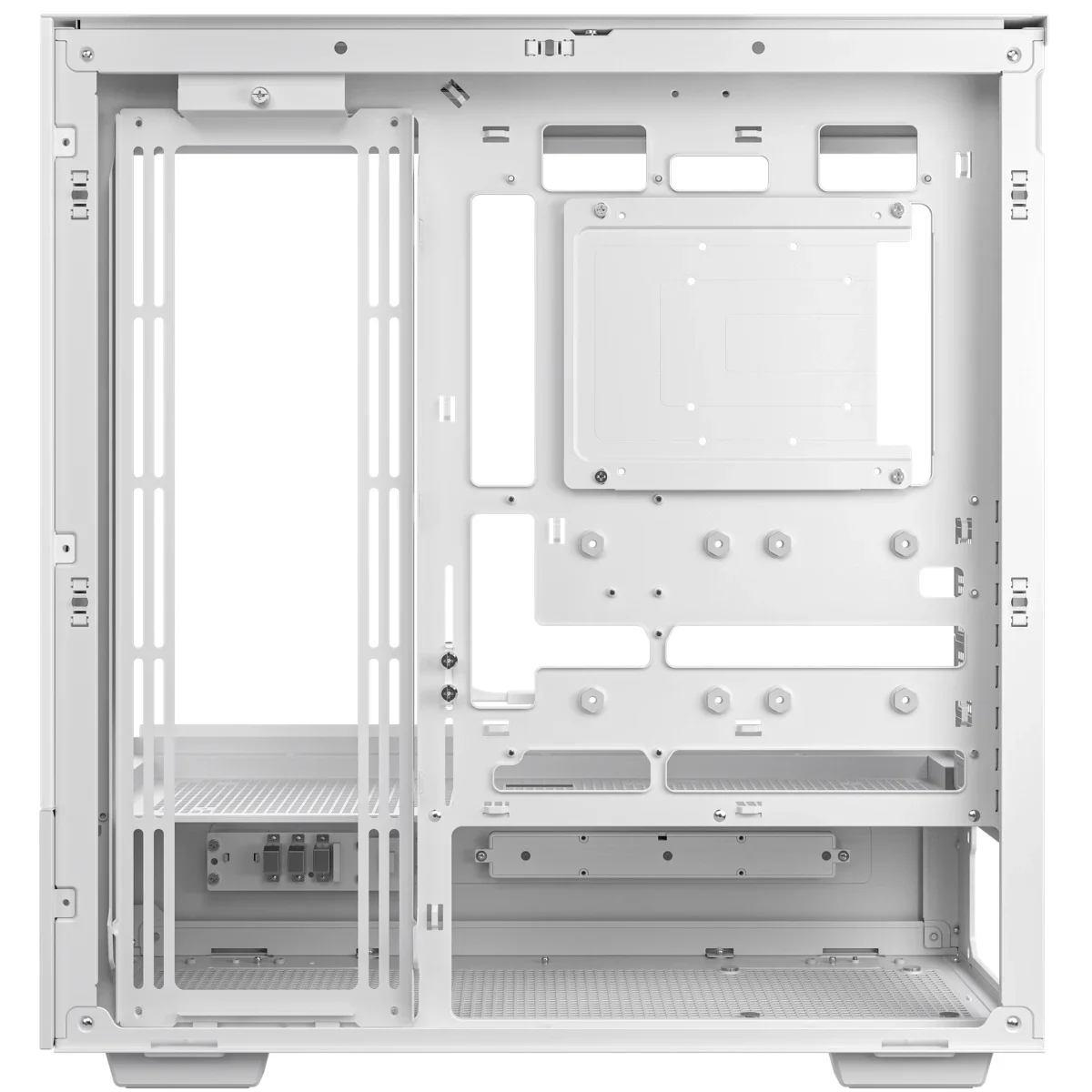 هيكل كمبيوتر DeepCool CH690 DIGITAL ميد تاور مع لوحة زجاج شبه كاملة وشاشة رقمية ودعم راديتر 420mm وموصل خلفي، أبيض - Image 6