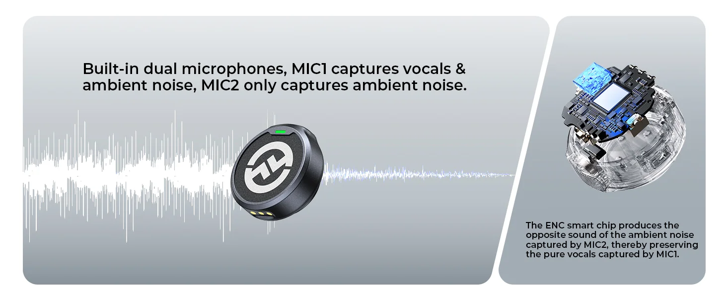 Hollyland LARK M2 Combo Wireless Lavalier Microphone System, Type-C & Lightning, 1000ft Range, Black - Thumbnail 13