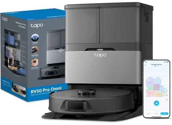 مكنسة روبوت TP-LINK Tapo RV50 Pro Omni مع ممسحة وقوة شفط 15000 باسكال - Image 11