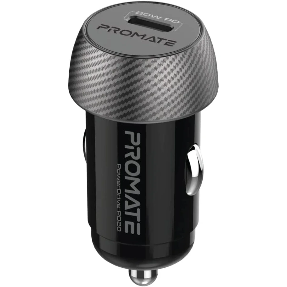 Promate PowerDrive-PD20 20W USB-C Power Delivery Car Charger Adapter - Black - Image 2