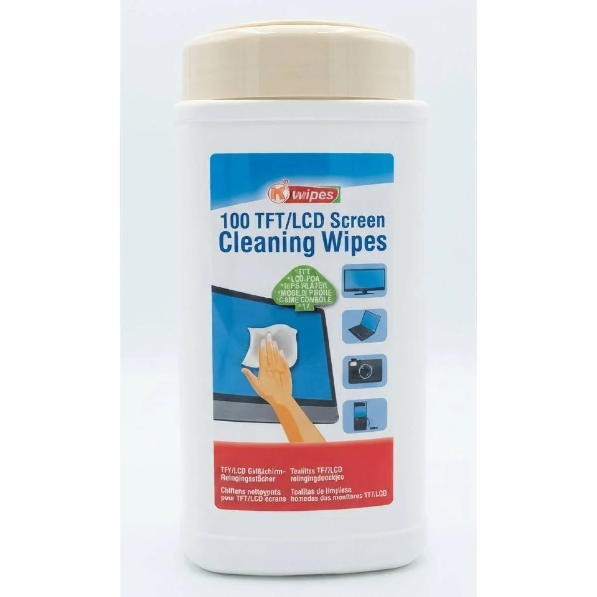 مناديل تنظيف شاشات Cleaner Wipes 00200 مبللة TFT LCD، 100 قطعة، مضادة للكهرباء الساكنة