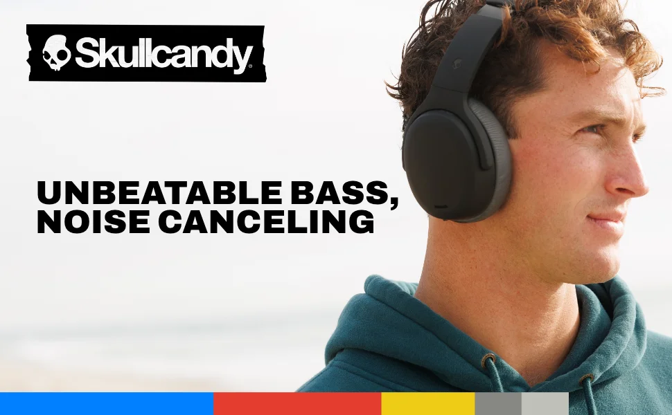 Skullcandy Crusher ANC 2 Wireless Bluetooth Over-Ear Headphones, ANC, 60-Hour Battery, True Black - Thumbnail 7