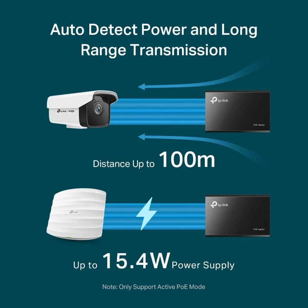 TP-LINK TL-PoE150S 802.3af Gigabit PoE Injector Adapter 15.4W Black - Image 4