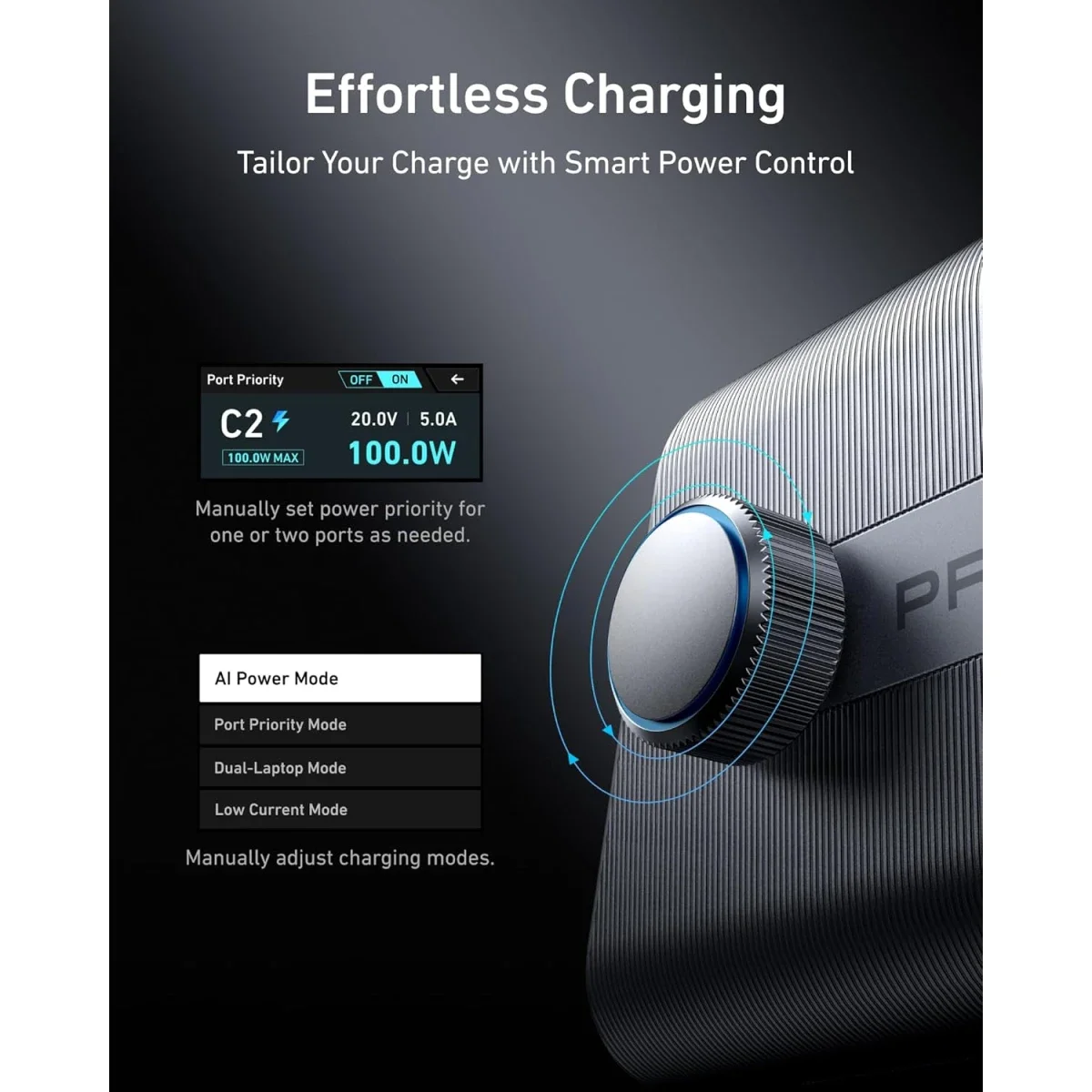 محطة شحن مكتبية Anker Prime بقدرة 250 واط GaN، 6 منافذ، شاشة LCD، فضي - Thumbnail 2