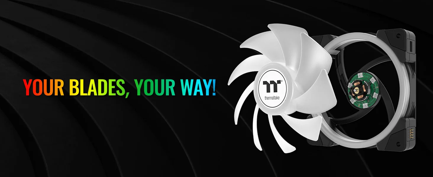 مروحة تبريد PC Thermaltake SWAFAN EX 14 ARGB ثلاثية باللون الأبيض - Thumbnail 12
