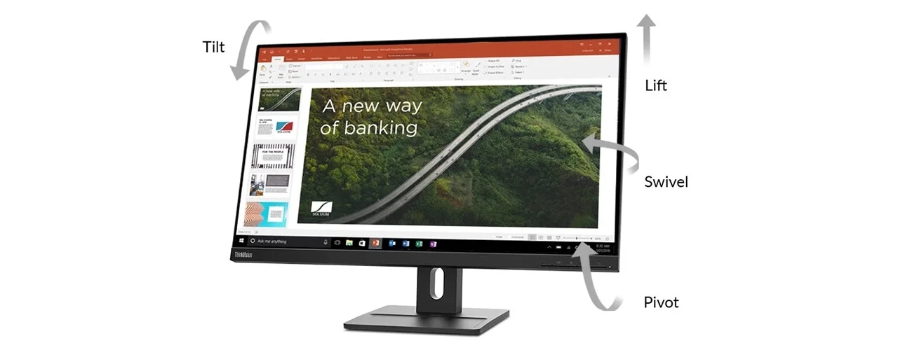 Lenovo ThinkVision E27q-40 27-inch QHD IPS Business Monitor, 100Hz, Black - Thumbnail 11