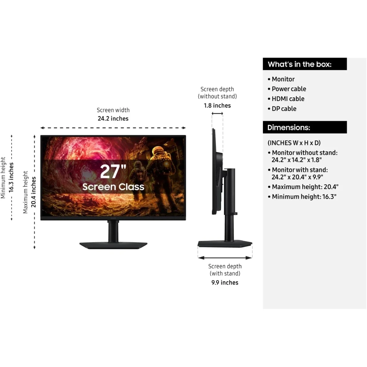 شاشة ألعاب Samsung Odyssey G5 G50F مقاس 32 إنش QHD 2K بتردد 180 هرتز واستجابة 1 مللي ثانية LS32FG502EMXUE - Thumbnail 2