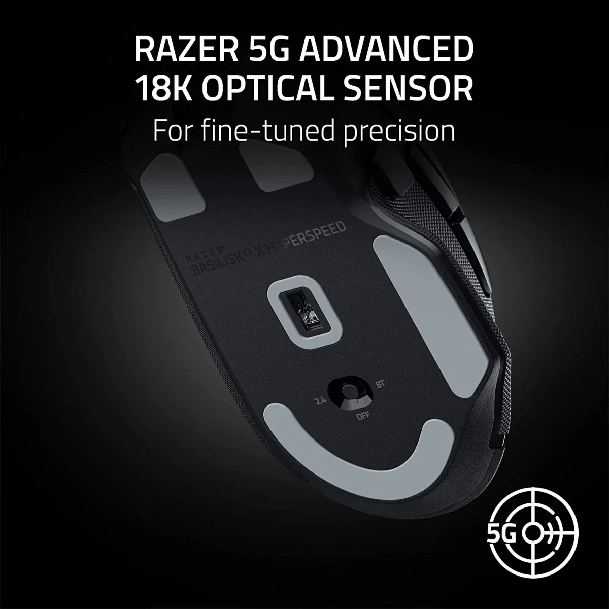ماوس ألعاب Razer Basilisk V3 X HyperSpeed لاسلكي بمستشعر بصري 18K، أبيض - Thumbnail 11
