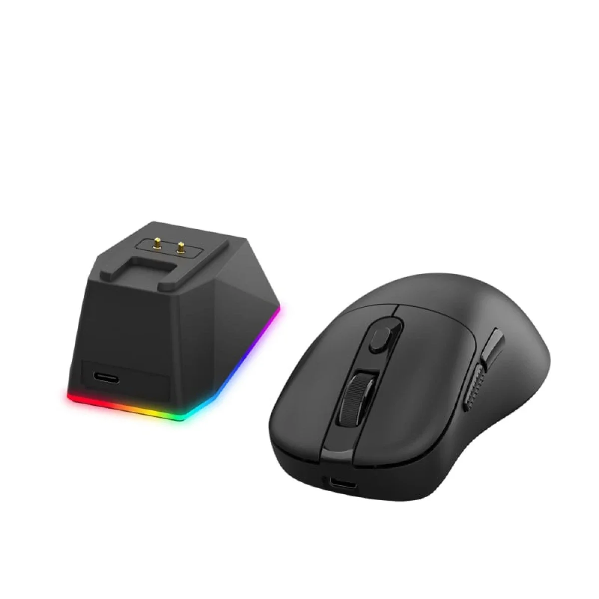 ماوس ألعاب Redragon M998 فائق الخفة ثلاثي الاتصال مع قاعدة شحن RGB ومستشعر PAW3950 ودقة 30000 DPI، أسود - Thumbnail 4
