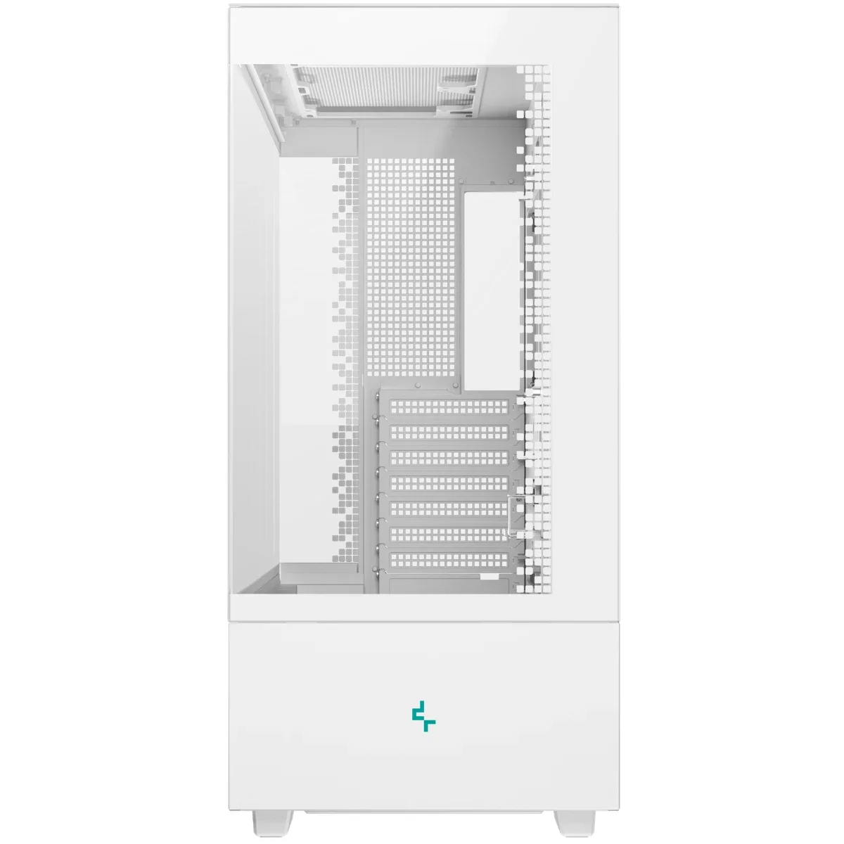 هيكل كمبيوتر DeepCool CH690 DIGITAL ميد تاور مع لوحة زجاج شبه كاملة وشاشة رقمية ودعم راديتر 420mm وموصل خلفي، أبيض - Image 4